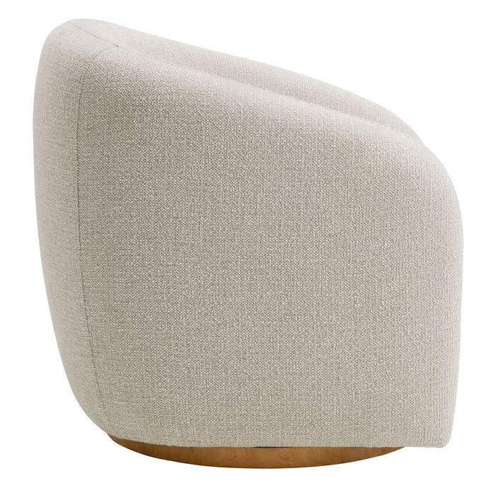 Holland Swivel Chenille Fabric Armchair