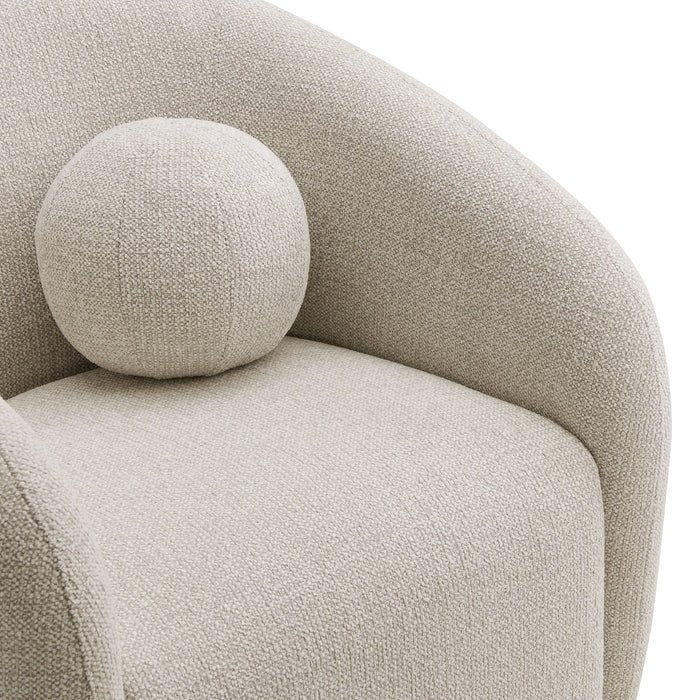 Holland Swivel Chenille Fabric Armchair