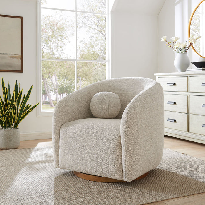 Holland Swivel Chenille Fabric Armchair