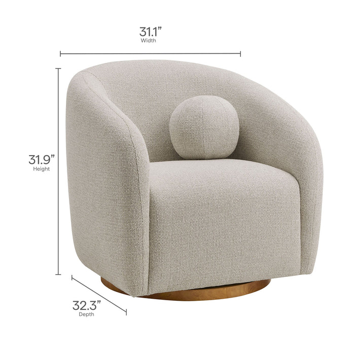 Holland Swivel Chenille Fabric Armchair