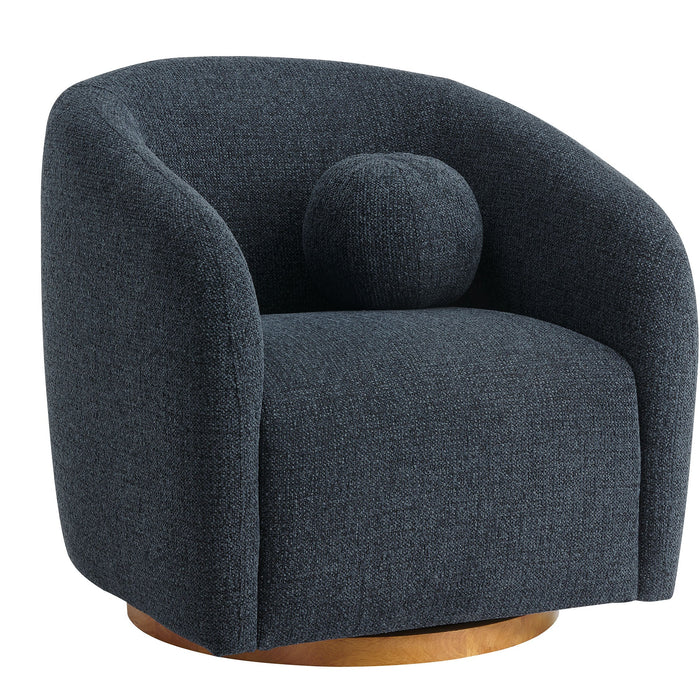 Holland Swivel Chenille Fabric Armchair
