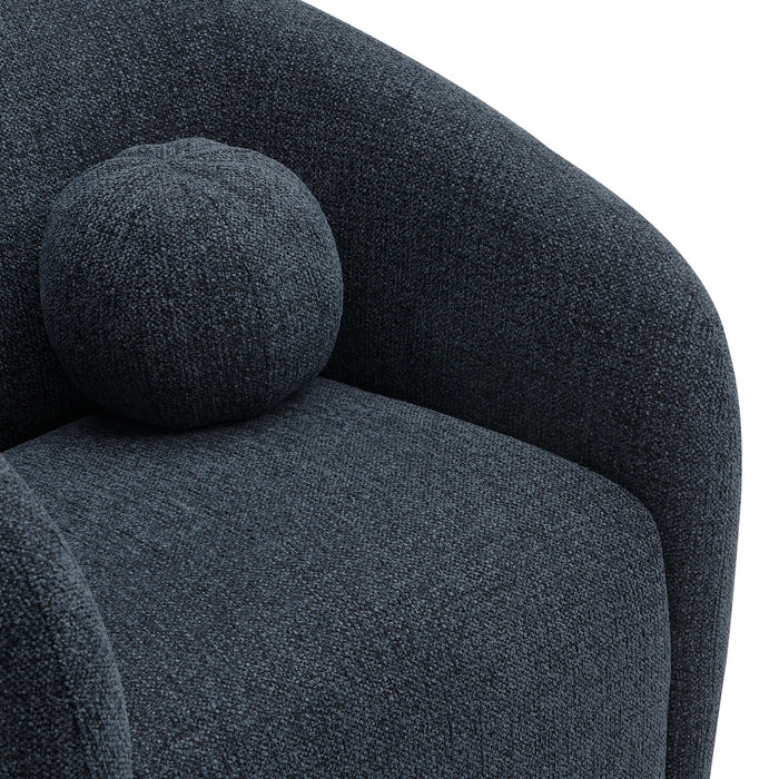 Holland Swivel Chenille Fabric Armchair