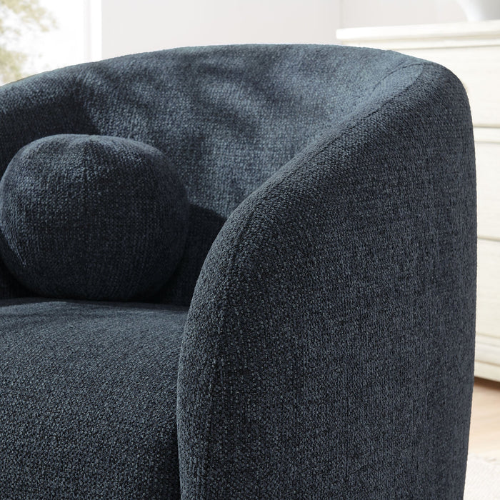 Holland Swivel Chenille Fabric Armchair