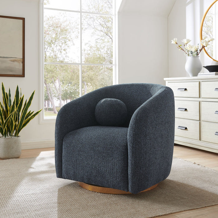 Holland Swivel Chenille Fabric Armchair
