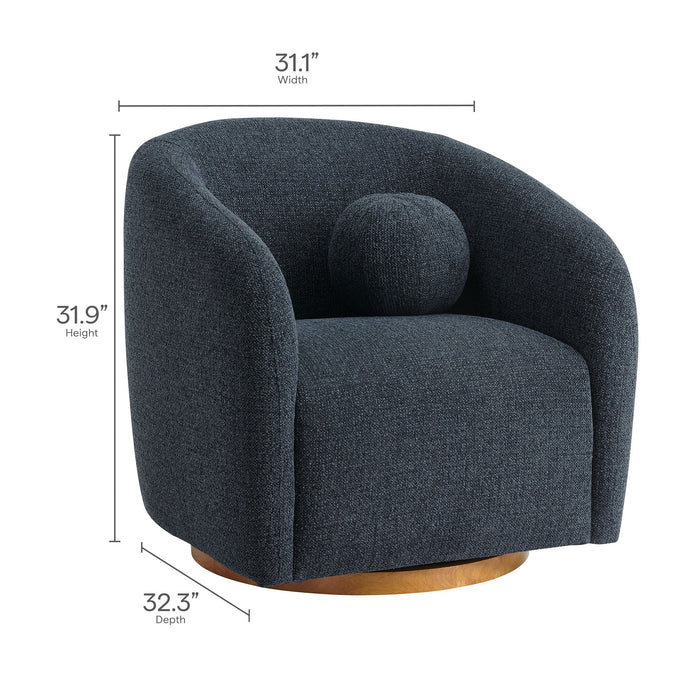 Holland Swivel Chenille Fabric Armchair