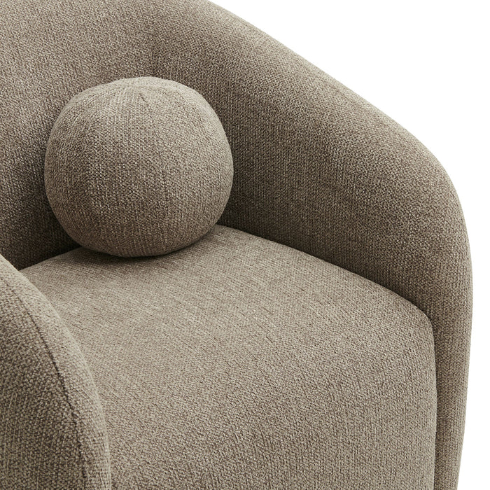 Holland Swivel Chenille Fabric Armchair