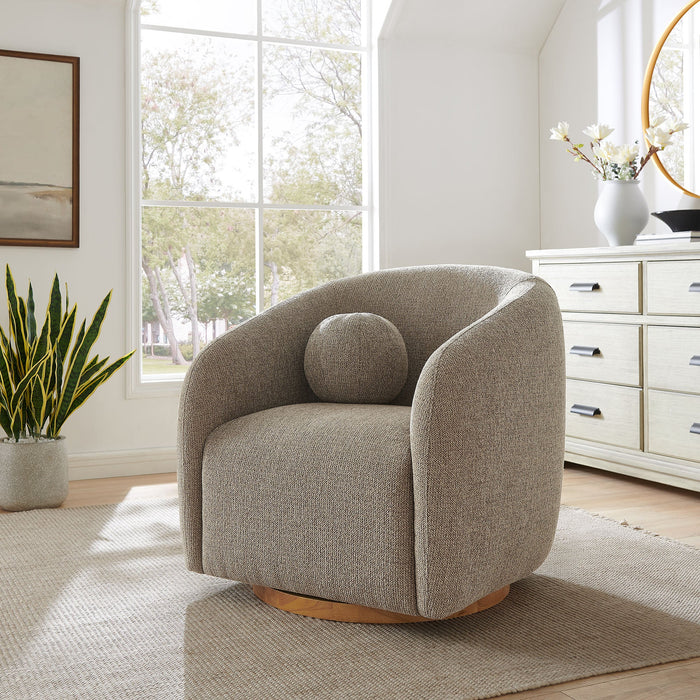 Holland Swivel Chenille Fabric Armchair