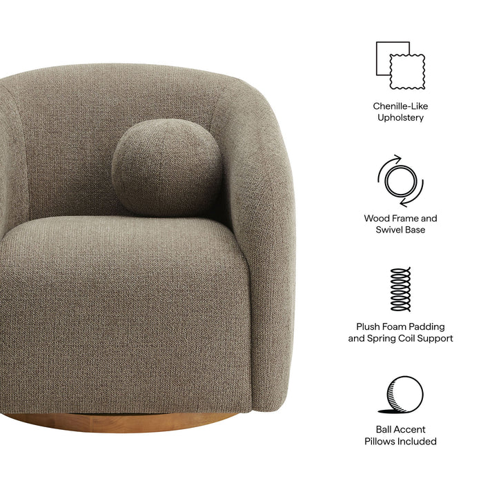 Holland Swivel Chenille Fabric Armchair