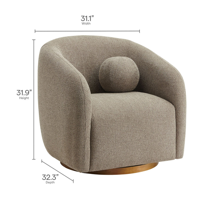 Holland Swivel Chenille Fabric Armchair