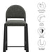 Modway Hayley Upholstered Fabric Counter Stool Living Room Furniture - View 11