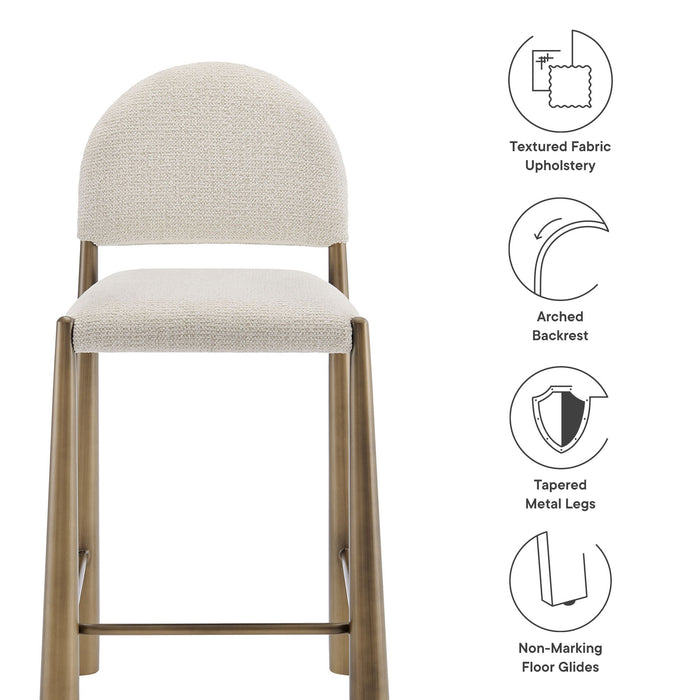 Modway Hayley Upholstered Fabric Counter Stool Living Room Furniture in Brown - Side View