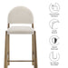 Modway Hayley Upholstered Fabric Counter Stool Living Room Furniture in Brown - Side View