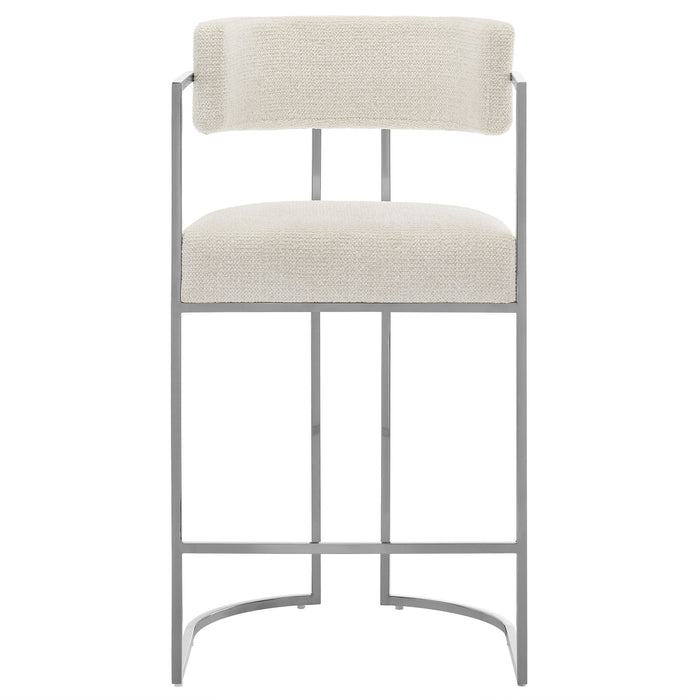 Huron Curved Back Fabric and Metal Counter Stool