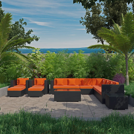 Cohesion 11 Piece Outdoor Patio Sectional Set by Modway - front view