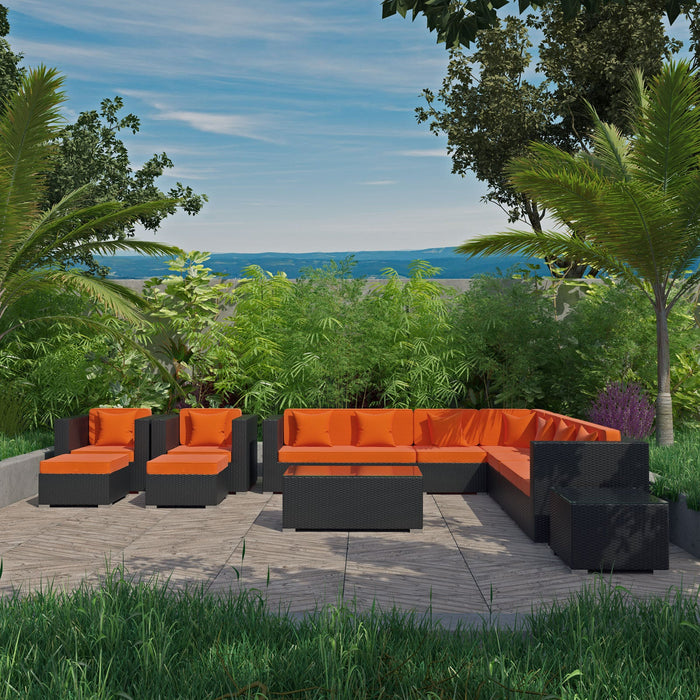 Cohesion 11 Piece Outdoor Patio Sectional Set by Modway - front view