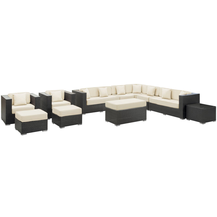 Cohesion 11 Piece Outdoor Patio Sectional Set by Modway - top view