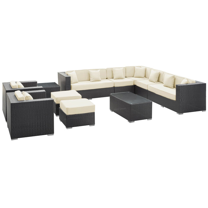 Cohesion 11 Piece Outdoor Patio Sectional Set by Modway - interior view