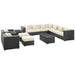 Cohesion 11 Piece Outdoor Patio Sectional Set by Modway - interior view