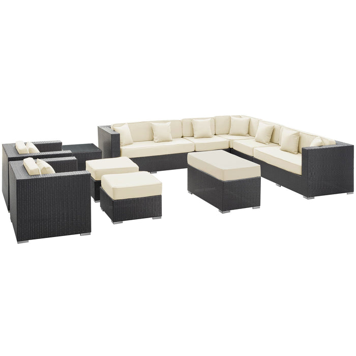 Cohesion 11 Piece Outdoor Patio Sectional Set by Modway - control panel detail
