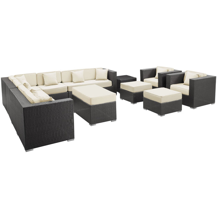 Cohesion 11 Piece Outdoor Patio Sectional Set by Modway - installation view