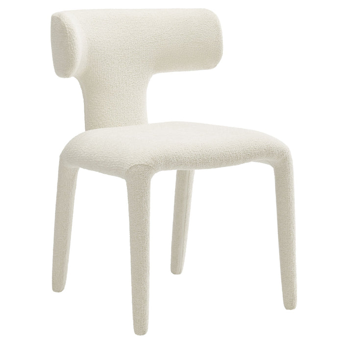 Stellan Curved Back Boucle Upholstered Dining Chair Set of Two