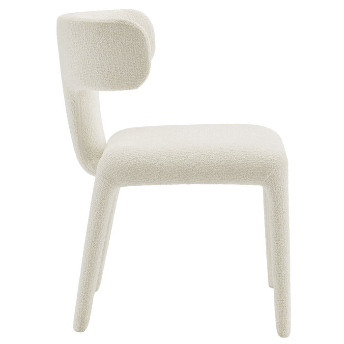 Stellan Curved Back Boucle Upholstered Dining Chair Set of Two