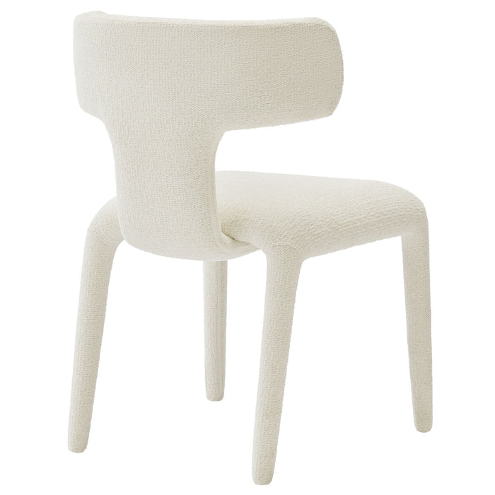 Stellan Curved Back Boucle Upholstered Dining Chair Set of Two