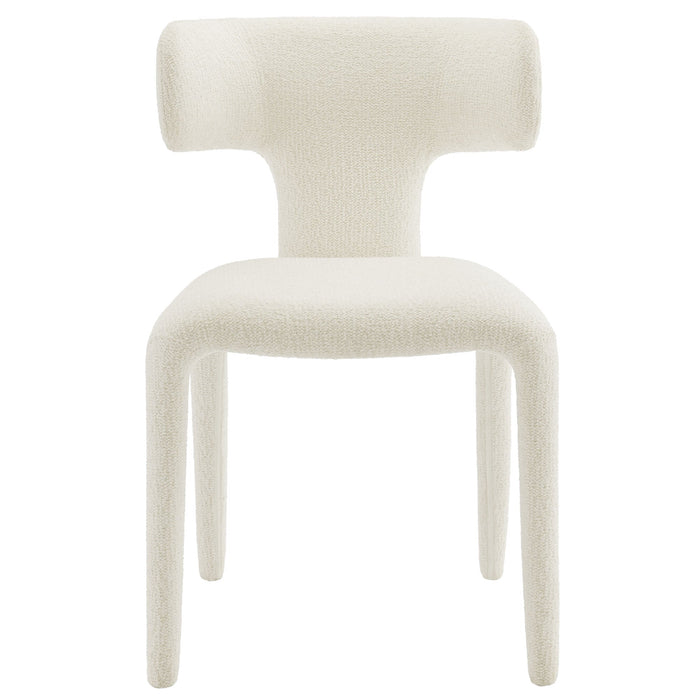 Stellan Curved Back Boucle Upholstered Dining Chair Set of Two