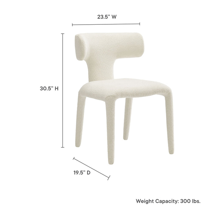 Stellan Curved Back Boucle Upholstered Dining Chair Set of Two