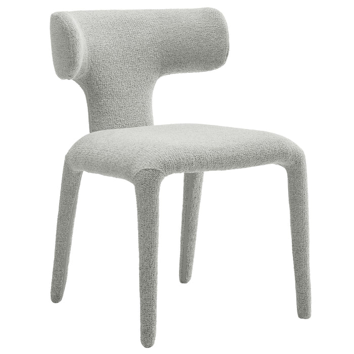Stellan Curved Back Boucle Upholstered Dining Chair Set of Two