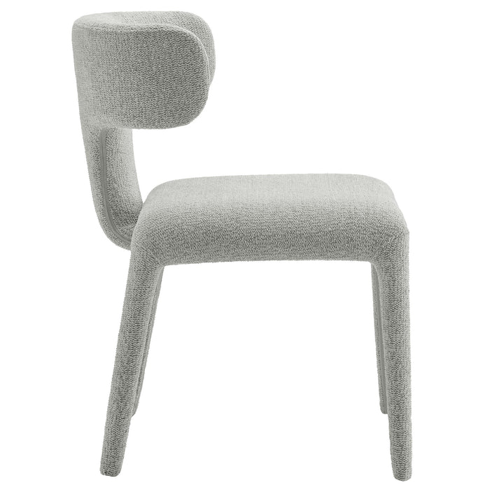 Stellan Curved Back Boucle Upholstered Dining Chair Set of Two