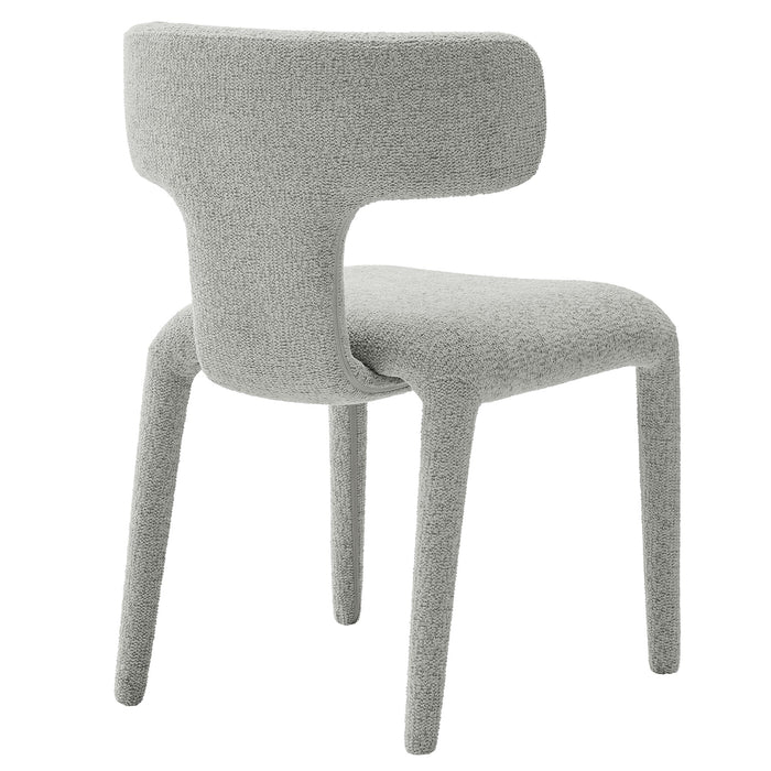 Stellan Curved Back Boucle Upholstered Dining Chair Set of Two
