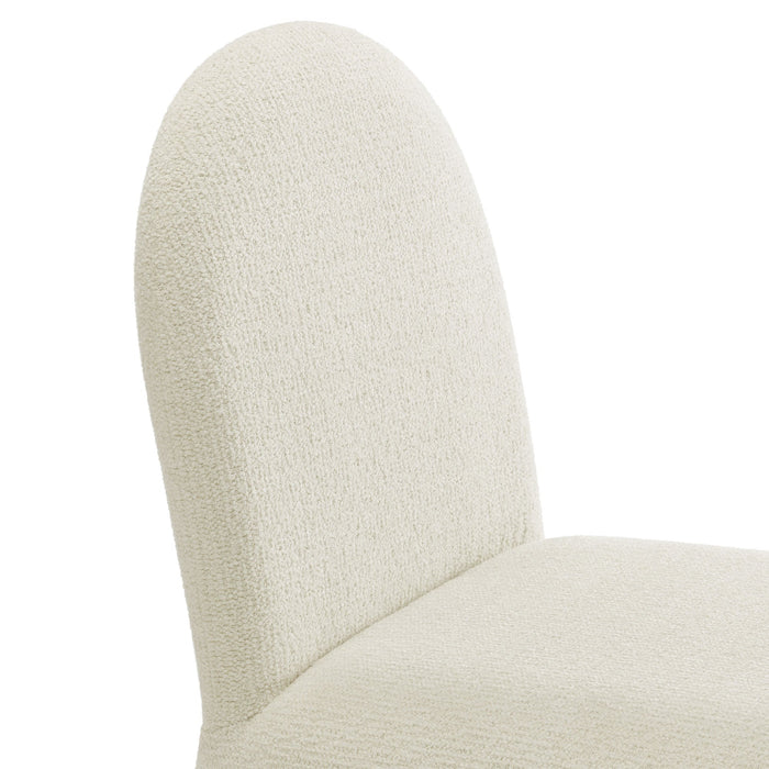 Junia Boucle Upholstered Arch Armless Dining Chair