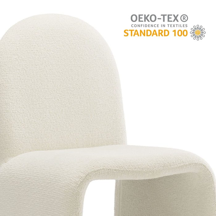 Junia Boucle Upholstered Arch Armless Dining Chair