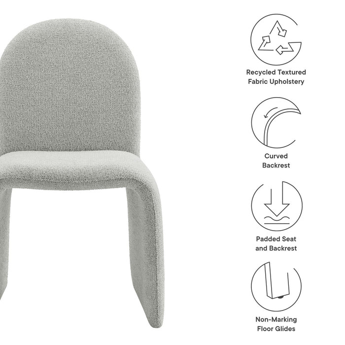 Junia Boucle Upholstered Arch Armless Dining Chair