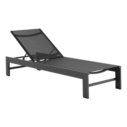 Modway Tahoe Outdoor Patio Mesh and Aluminum Chaise Lounge in Gray