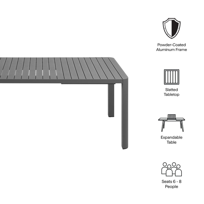 Tahoe Outdoor Patio Aluminum Extendable Dining Table