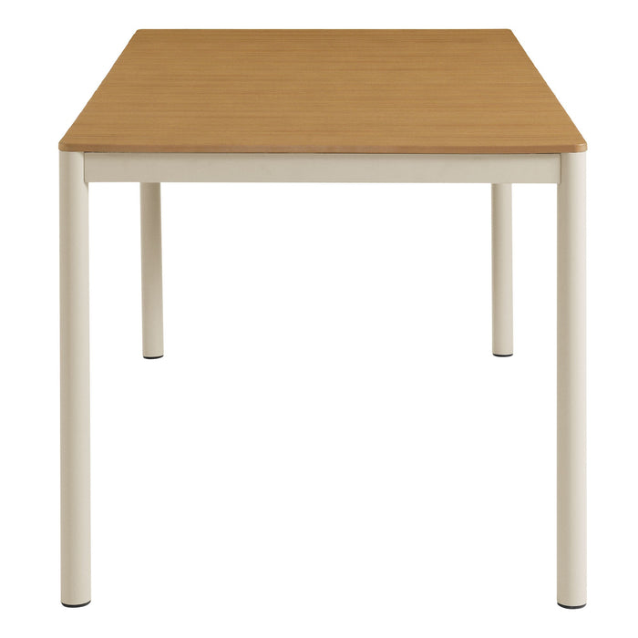 Finn 71" Outdoor Patio Aluminum Dining Table with Faux Wood Top