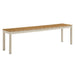Finn Outdoor Patio Aluminum Bench with Faux Wood Top Set of 2 Natural