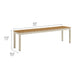Finn Outdoor Patio Aluminum Bench with Faux Wood Top Set of 2 Natural