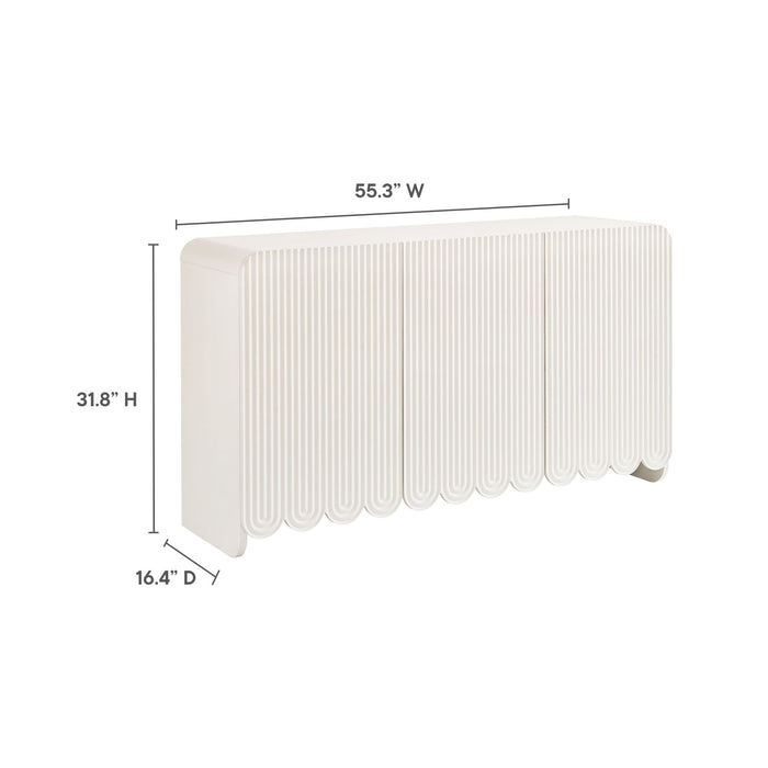 Dahlia Fluted and Scalloped Sideboard Storage Cabinet