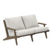 Modway Saratoga Outdoor Patio Teak Wood Loveseat Living Room Furniture in White