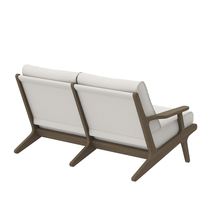 Modway Saratoga Outdoor Patio Teak Wood Loveseat Living Room Furniture - Dimensions