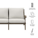 Modway Saratoga Outdoor Patio Teak Wood Loveseat Living Room Furniture in White - Side View