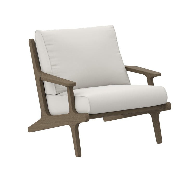Modway Saratoga Outdoor Patio Teak Wood Armchair Living Room Furniture in White