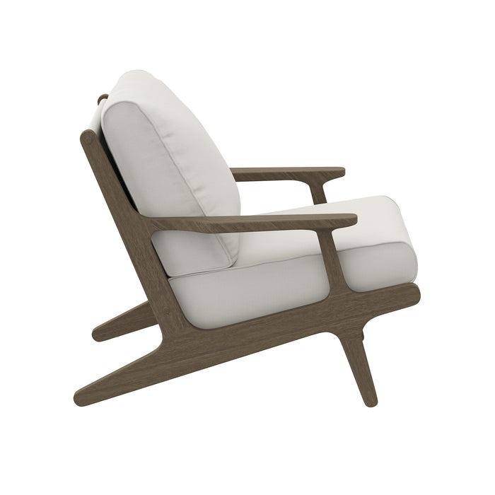Modway Saratoga Outdoor Patio Teak Wood Armchair Living Room Furniture - Lifestyle View