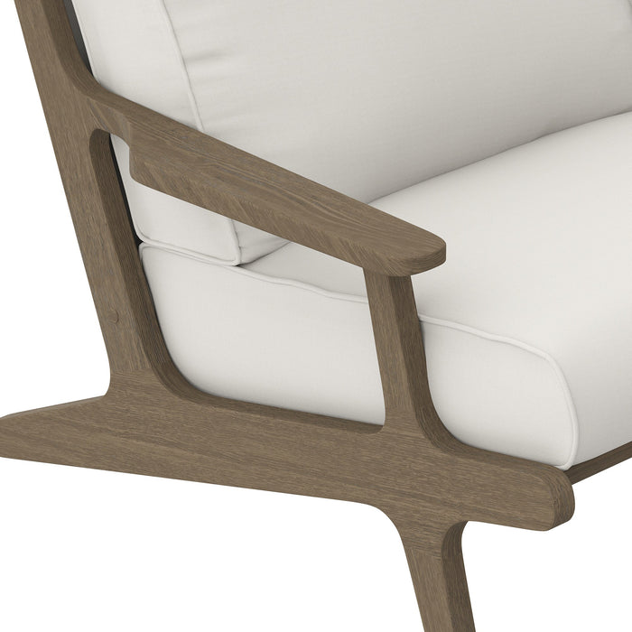 Modway Saratoga Outdoor Patio Teak Wood Armchair Living Room Furniture - Installation View