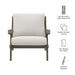 Modway Saratoga Outdoor Patio Teak Wood Armchair Living Room Furniture in White - Side View