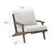 Modway Saratoga Outdoor Patio Teak Wood Armchair Living Room Furniture in White - Detail View