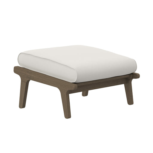 Modway Saratoga Outdoor Patio Teak Ottoman Living Room Furniture in White